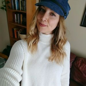 White turtleneck sweater